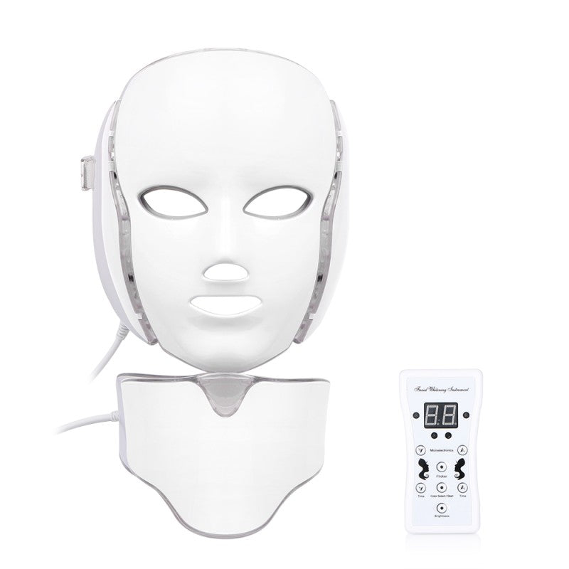 LED Photon Facial & Neck Mask Photodynamic Therapy PDT Skin Rejuvenation - 7 Colors