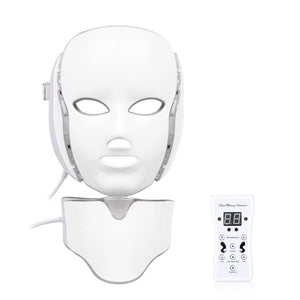 LED Photon Facial & Neck Mask Photodynamic Therapy PDT Skin Rejuvenation - 7 Colors